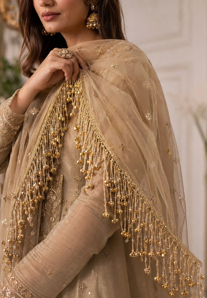Beautiful Ghunghru/ Ghungru And Beads Work Hanging Lace (1 Meter) 010826