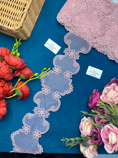 Beautiful Organza Based Scallop Lace (1 Meter) 060626