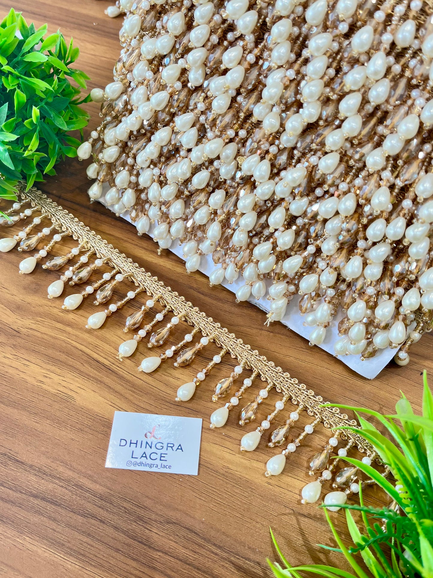 Beautiful Pearl Work Hanging Lace 241125/081225