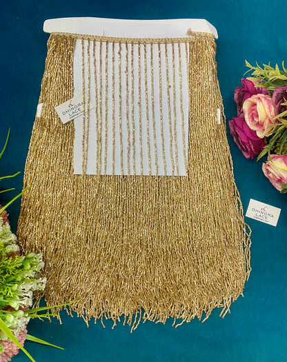 Beautiful Cutpipe Work Fringes Lace 12 Inches Broad (1 Meter) 120826
