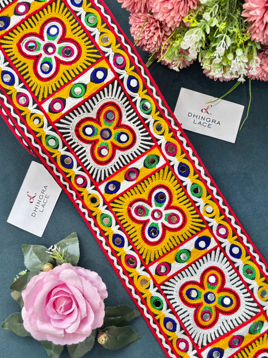 Beautiful Multicolour Gujarati Lace kutch Embroidery 250625