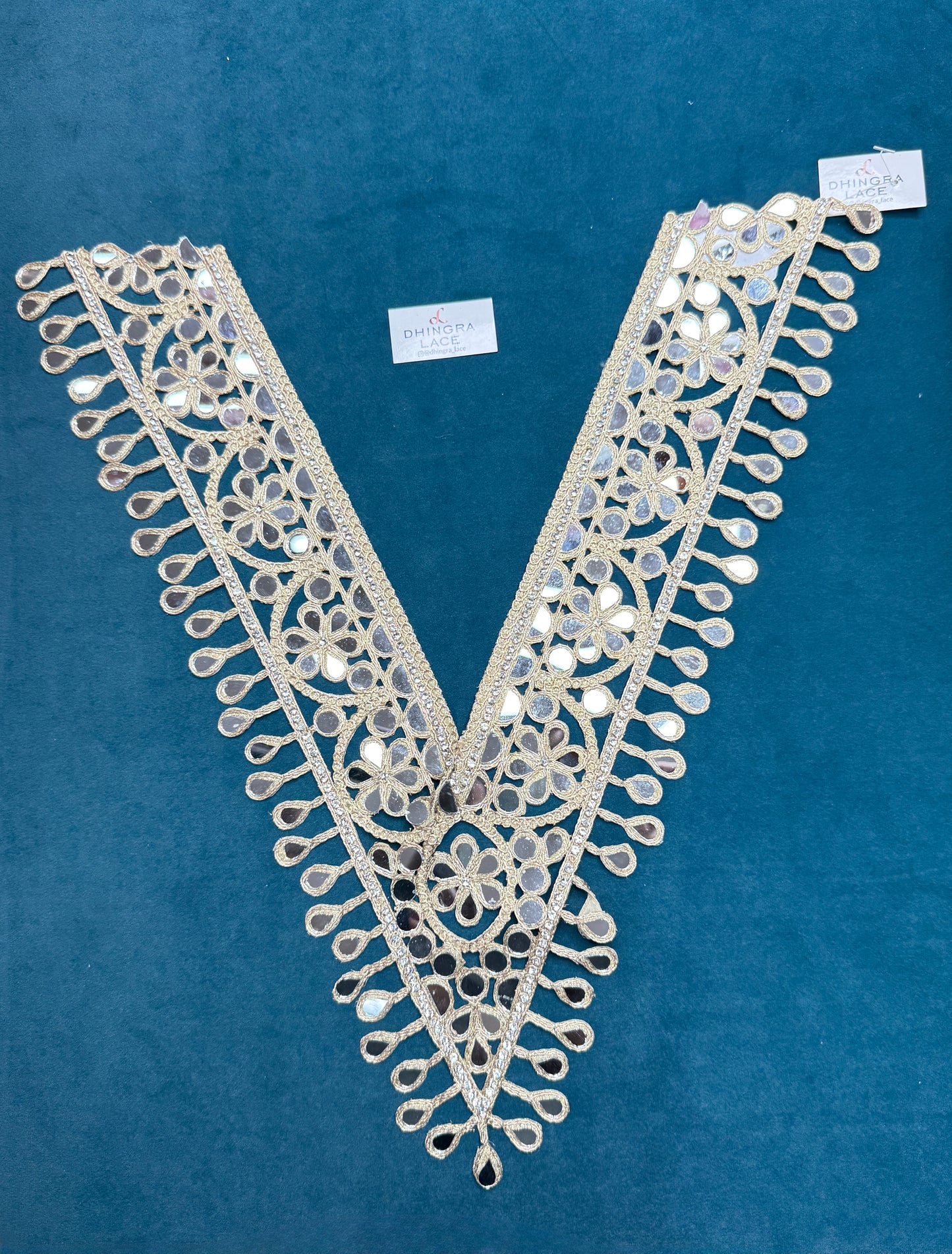 Beautiful Mirror Work Neck Patch (1 Piece) 160626
