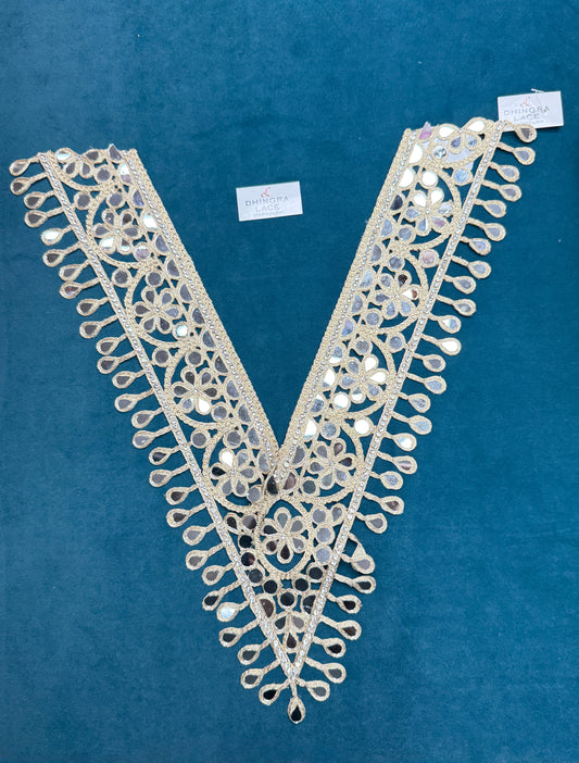 Beautiful Mirror Work Neck Patch (1 Piece) 160626
