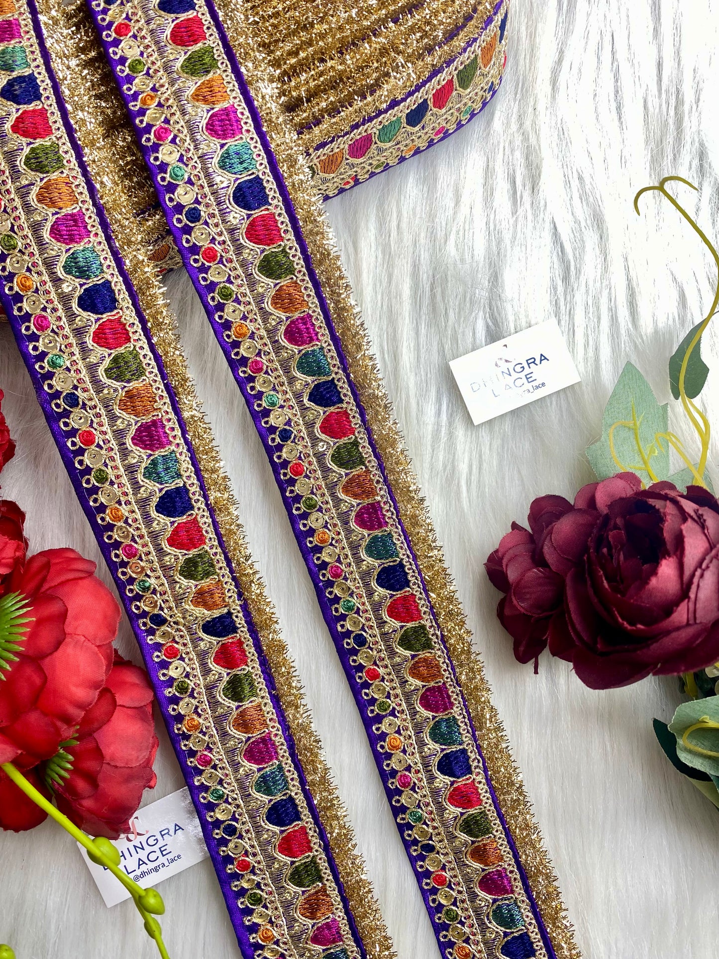 Beautiful Royal Blue Multi Sabyasachi 2 Inches Broad Lace 9 Meters 050126