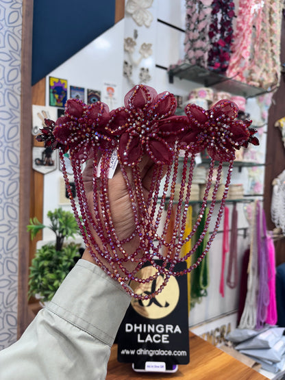 Beautiful Hanging Shoulder/Back Neck Patches Maroon 021225