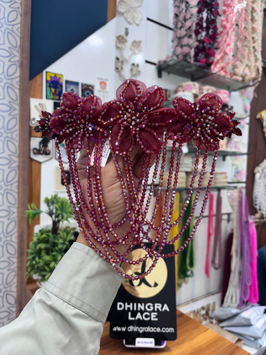 Beautiful Hanging Shoulder/Back Neck Patches Maroon 021225
