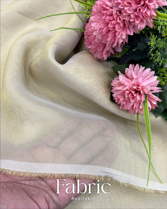 Beautiful Golden Tissue Fabric 46 Inches Broad (060525)