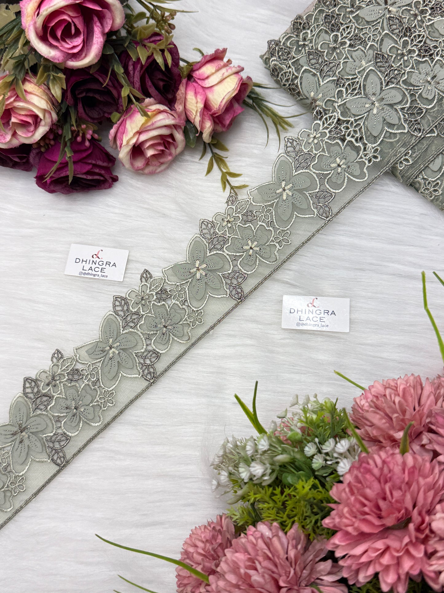 Beautiful Net Based Flower Lace (1 Meter) 200626