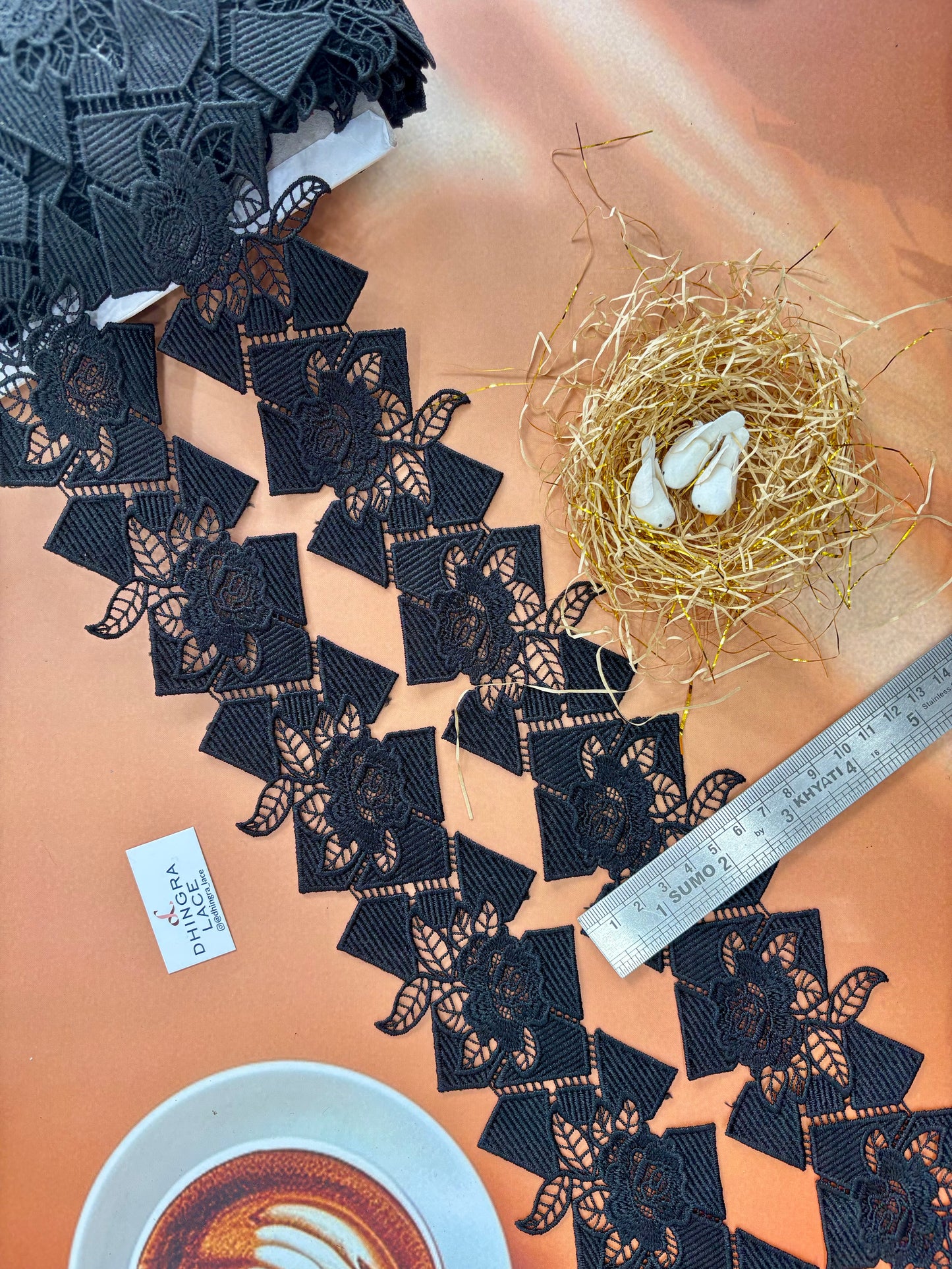 Beautiful Guipure Summer Lace Black 3 Yard (2.7 Meters) Medium 060326/120326