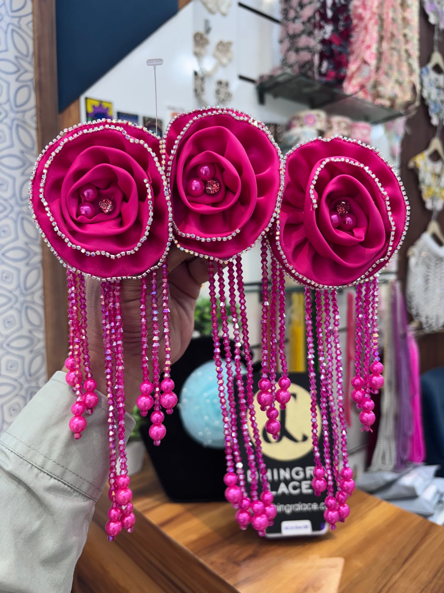 Beautiful Hanging Shoulder/Back Neck Patches Magenta 021225