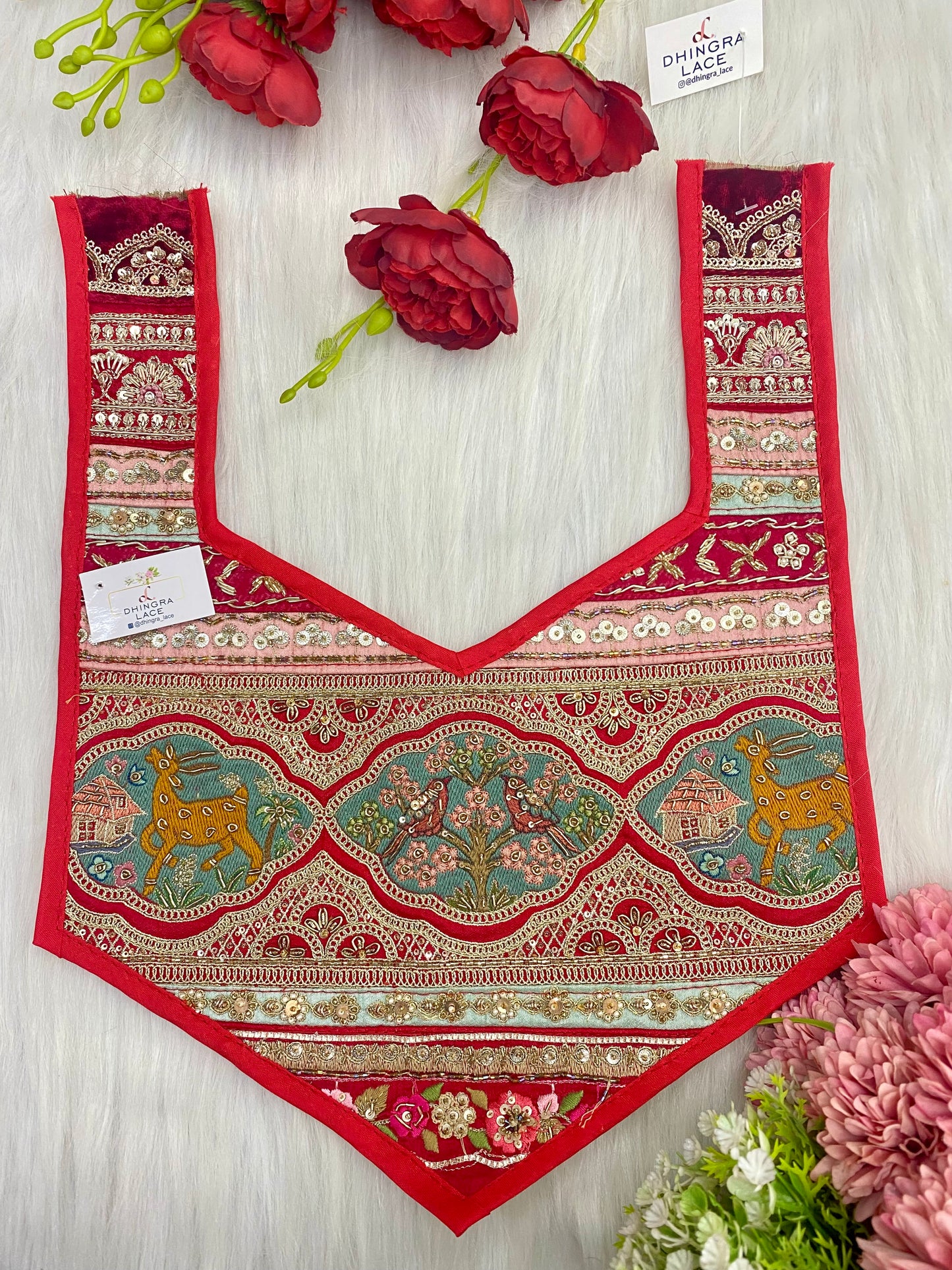 Beautiful Multicolour Zardozi Work Neck Patches 020126