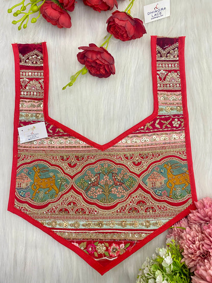 Beautiful Multicolour Zardozi Work Neck Patches 020126