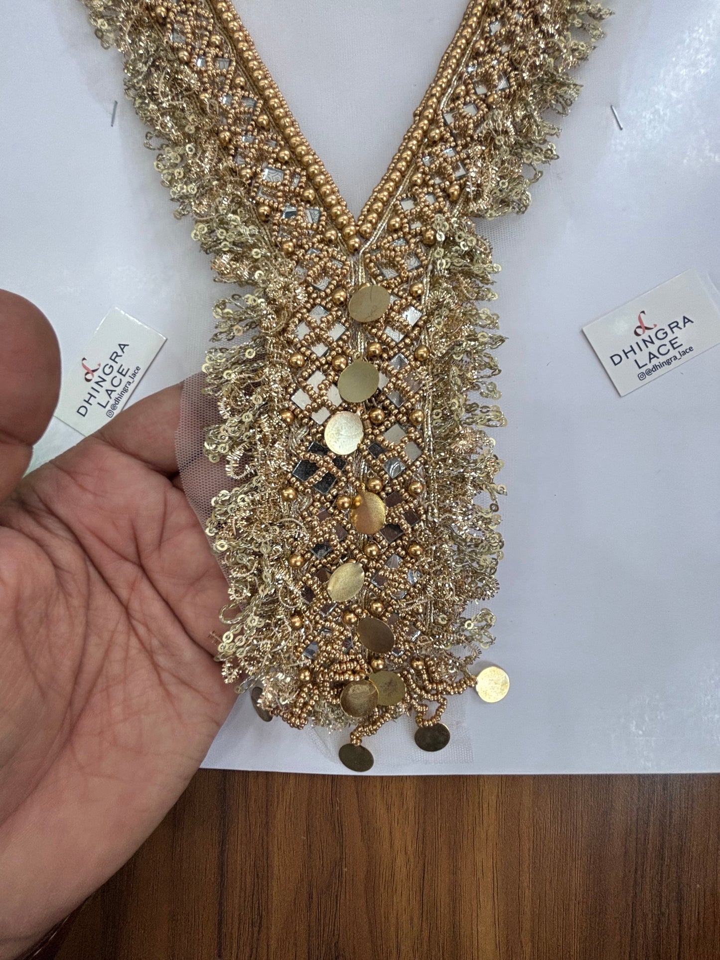 Jhalmuri Neck patches Mirror Beads Ghunghru & Scrumble Kiran 300426