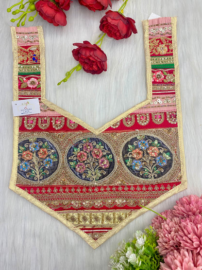 Beautiful Multicolour Zardozi Work Neck Patches 020126