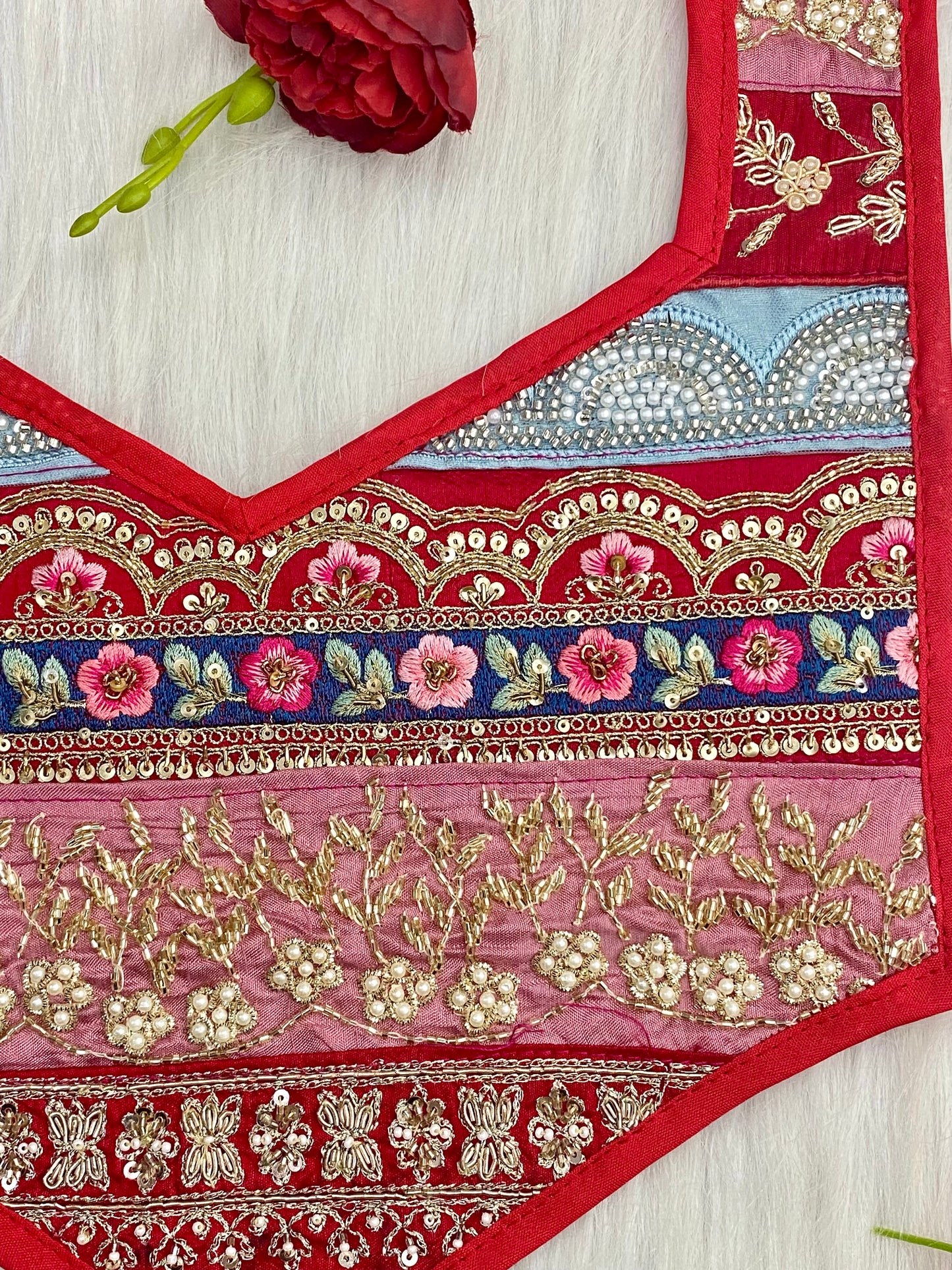 Beautiful Multicolour Zardozi Work Neck Patches 020126