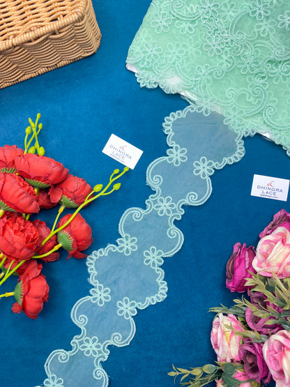Beautiful Organza Based Scallop Lace (1 Meter) 060626