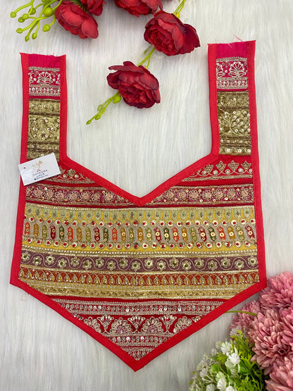 Beautiful Multicolour Zardozi Work Neck Patches 020126