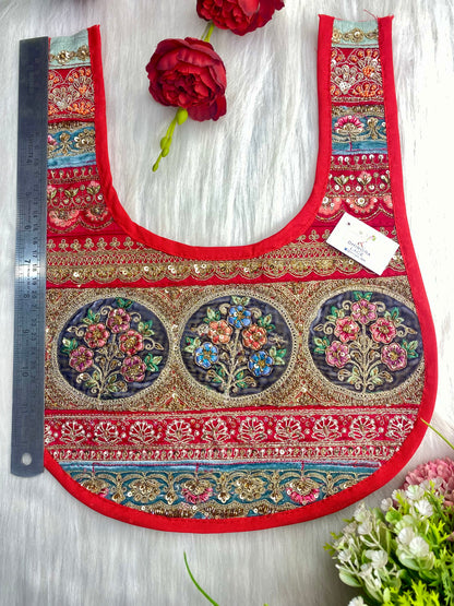Beautiful Multicolour Zardozi Work Neck Patches 020126