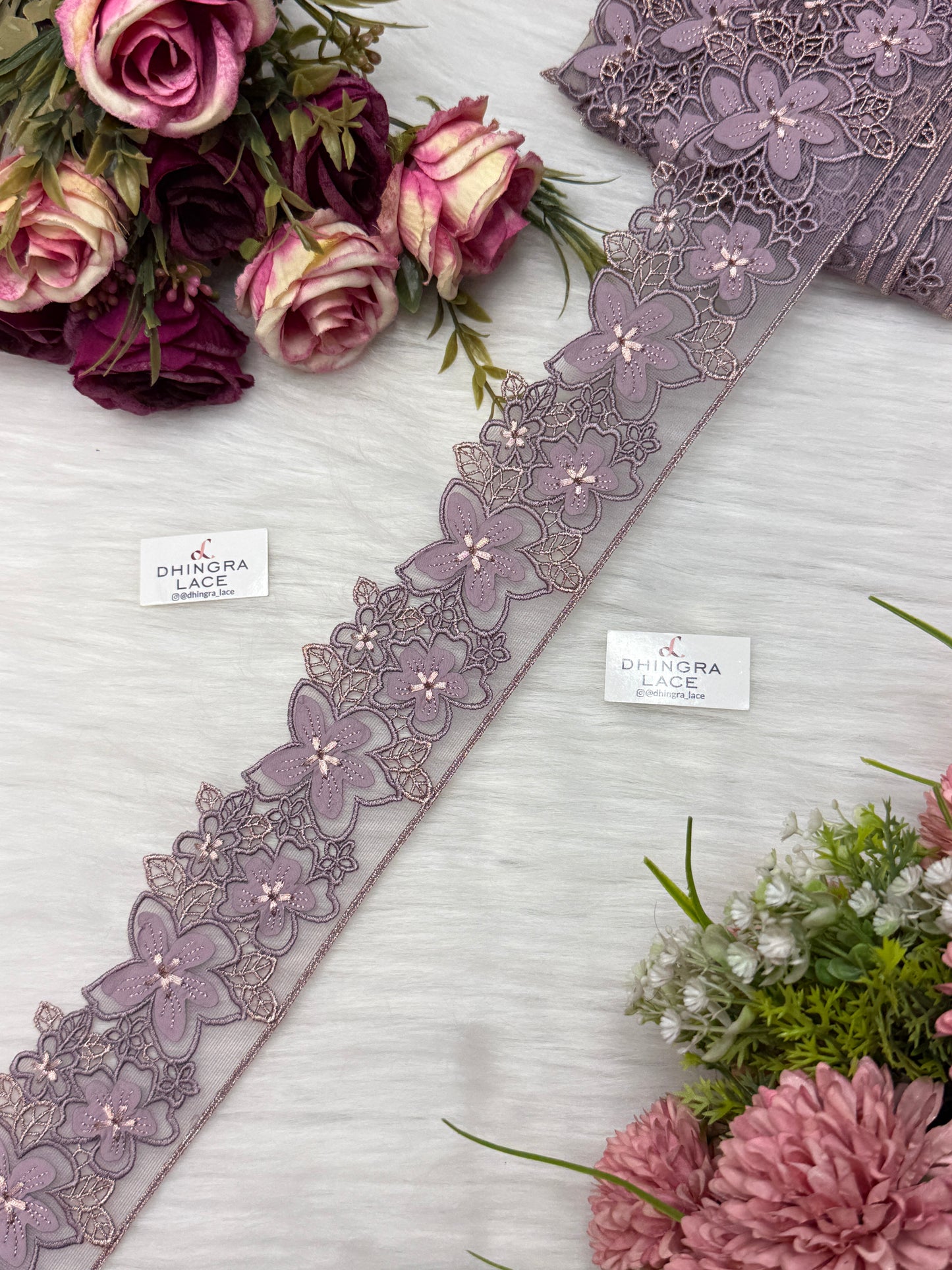 Beautiful Net Based Flower Lace (1 Meter) 200626