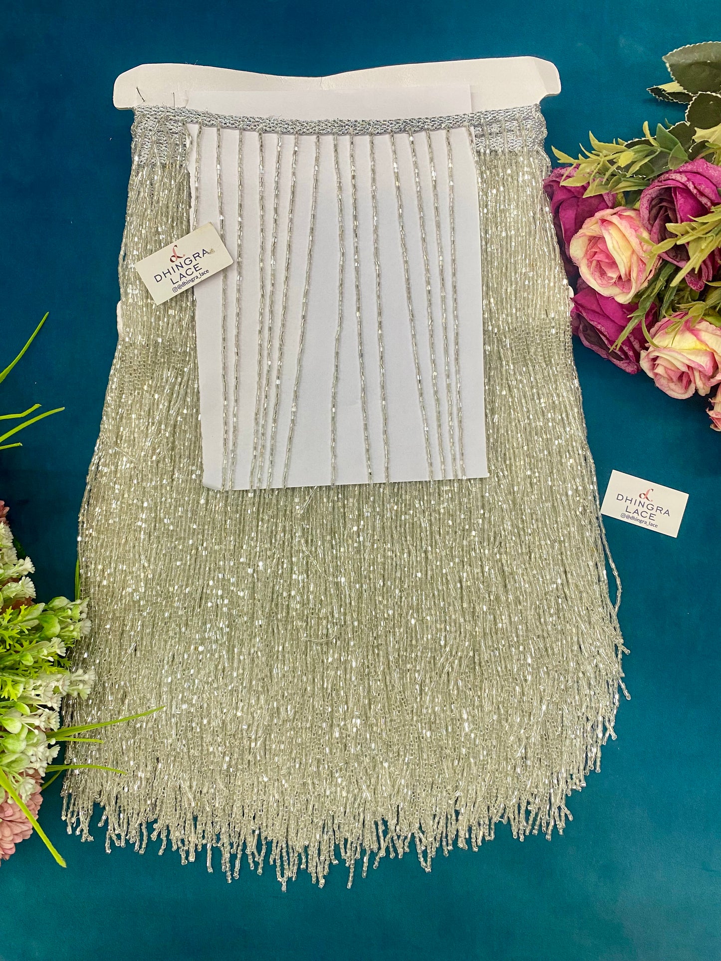 Beautiful Cutpipe Work Fringes Lace 12 Inches Broad (1 Meter) 120826