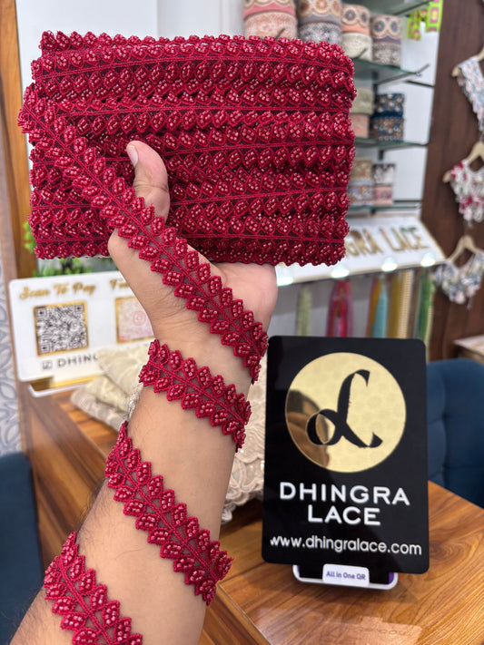 Beautiful Net Based Cutdana Work Leaf Lace 120925