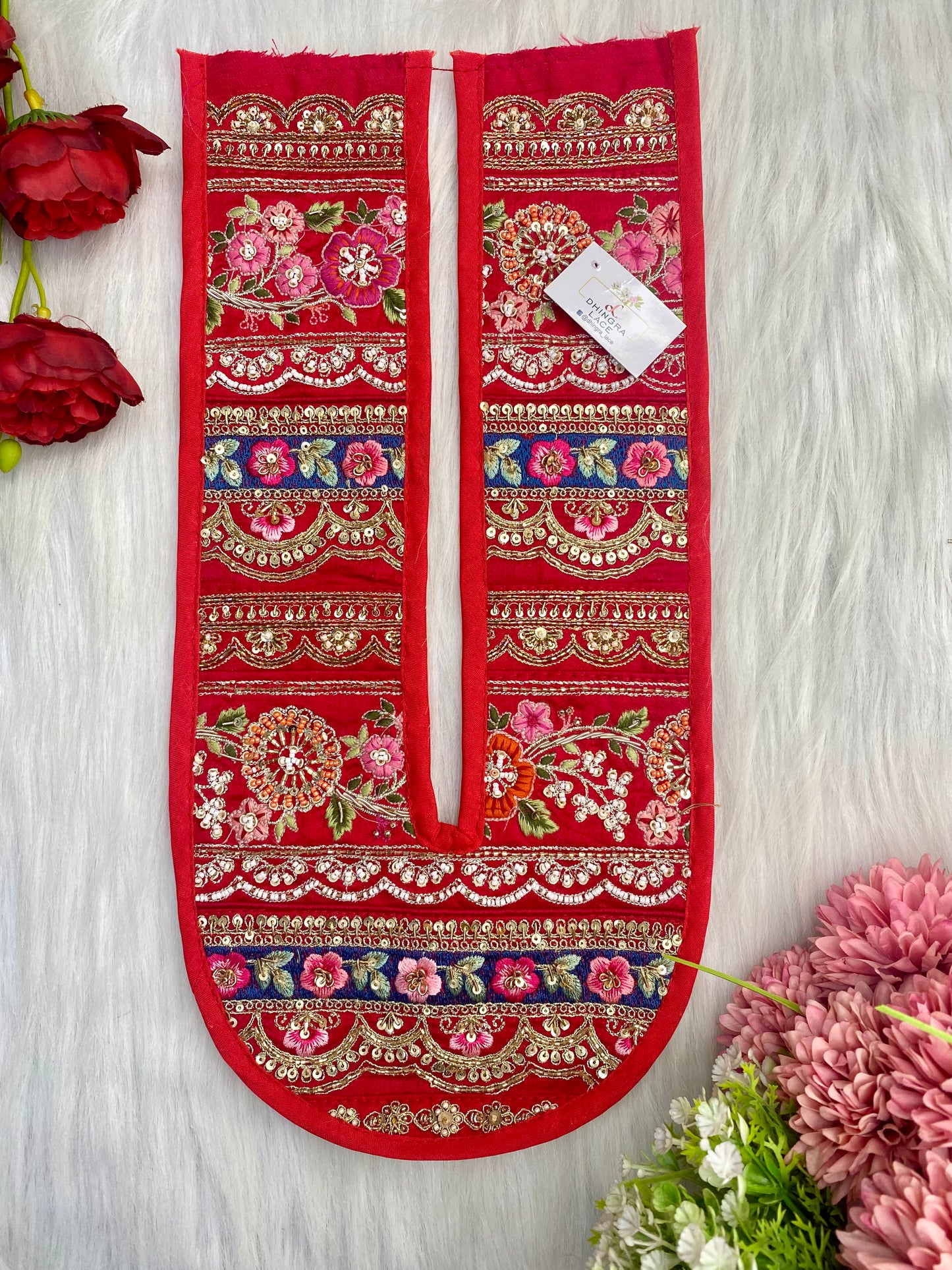 Beautiful Multicolour Zardozi Work Neck Patches 020126