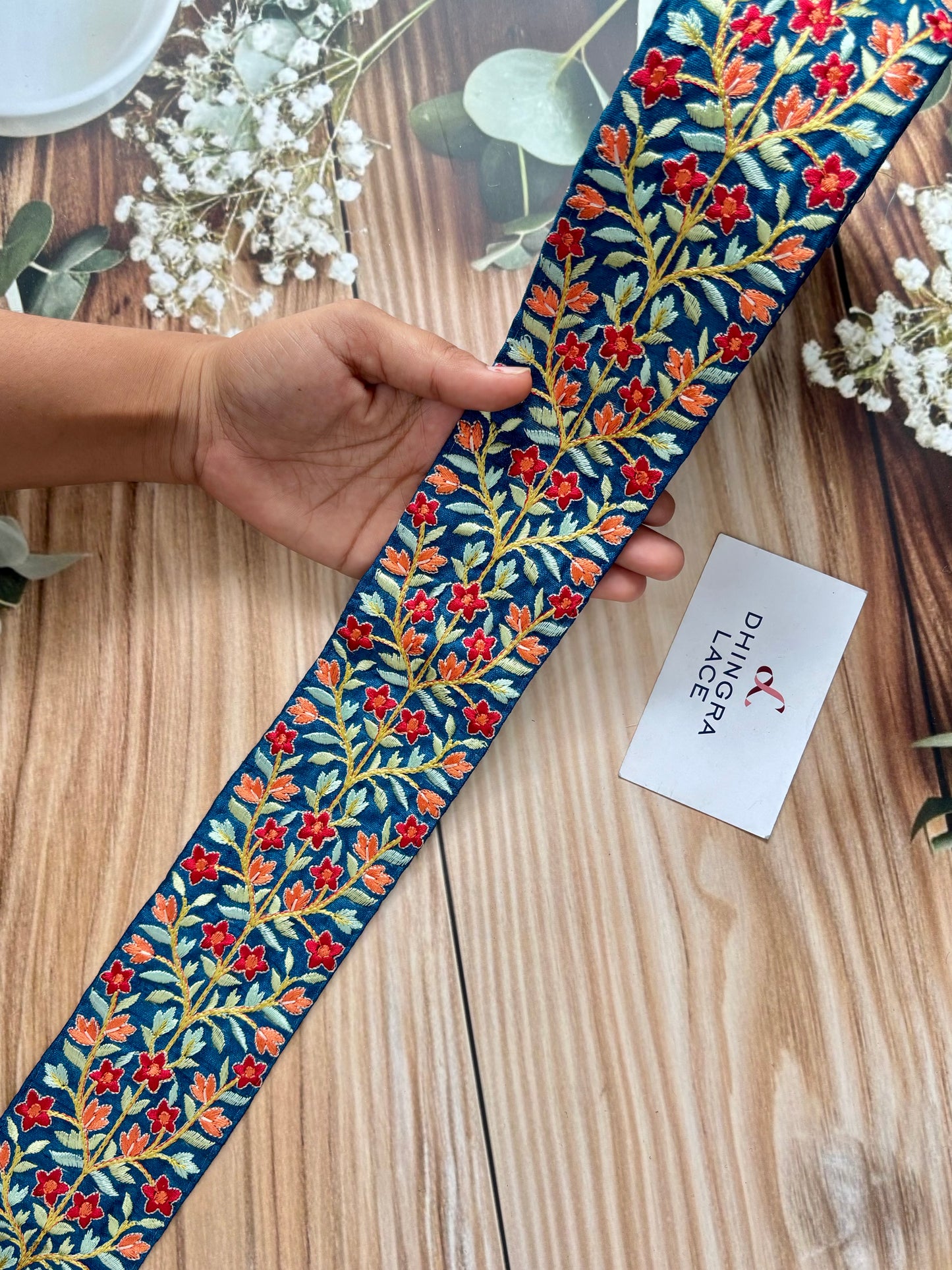 Beautiful Silk Based Thread Work Lace 040725