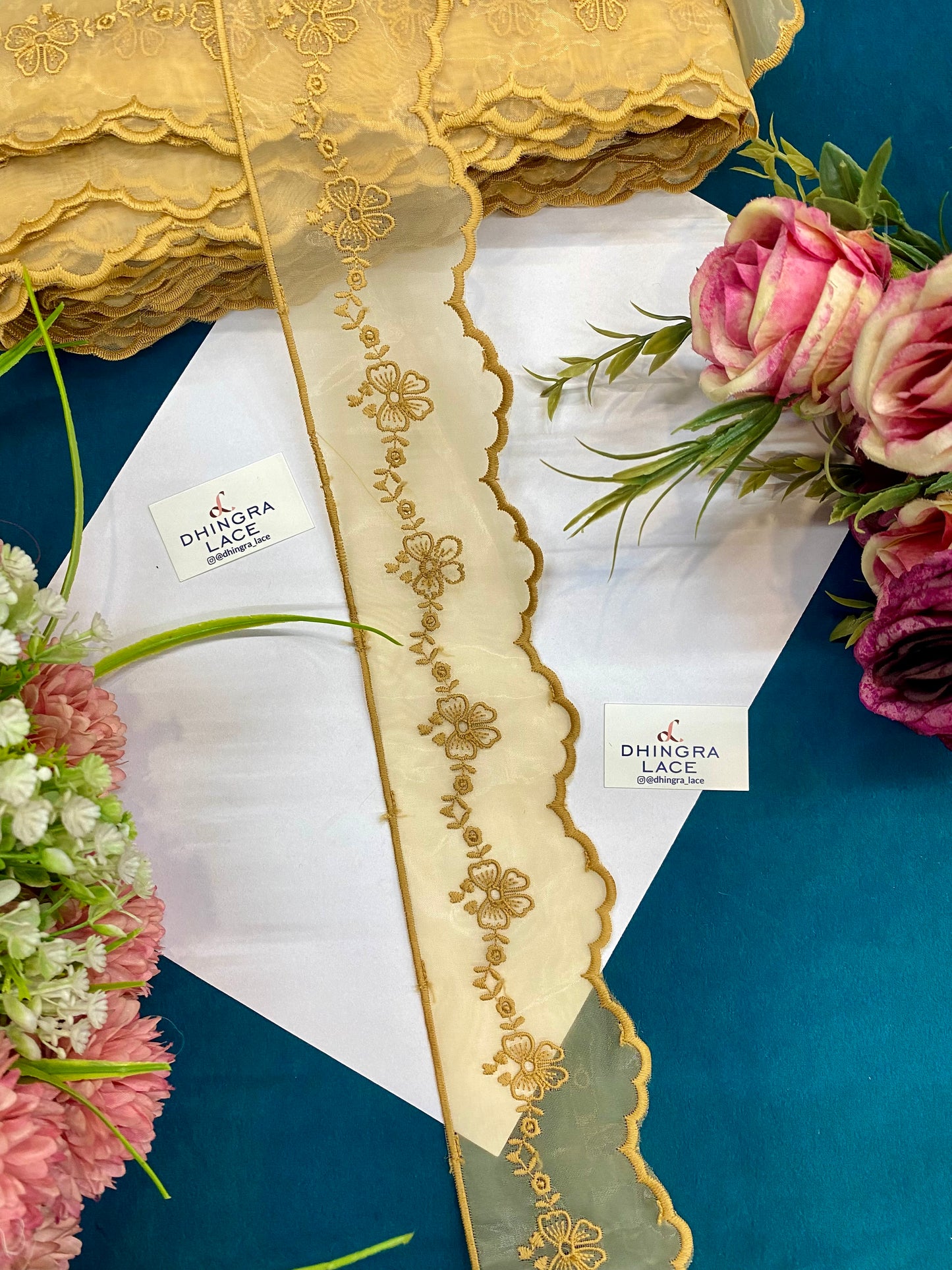 Beautiful Organza Based Scallop Lace (9 Meters) 240726