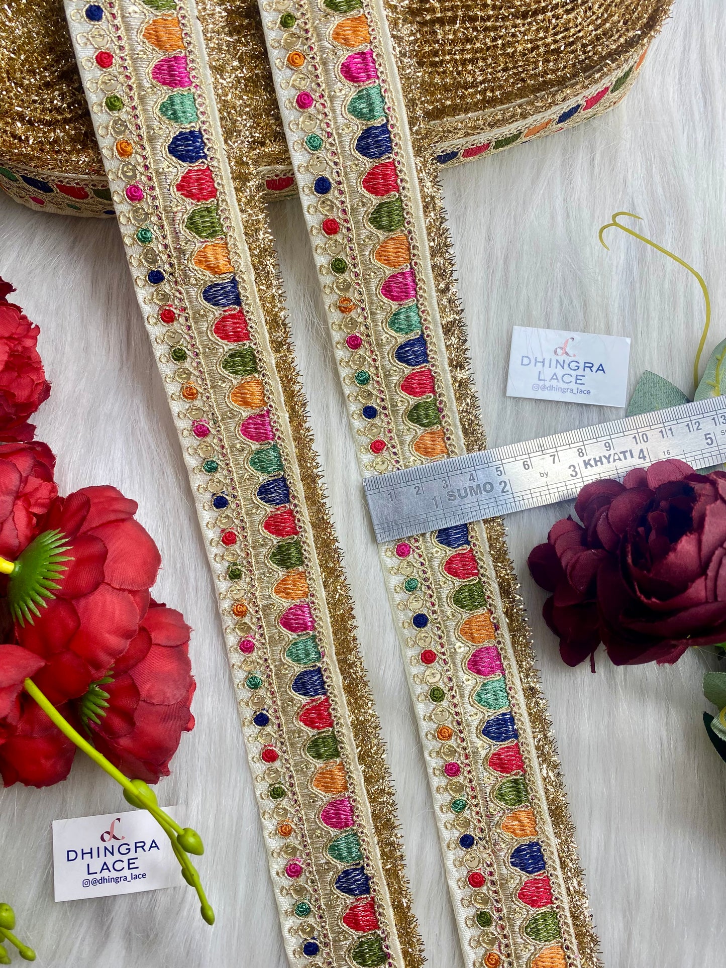 Beautiful Off White Multi Sabyasachi 2 Inches Broad Lace 050126