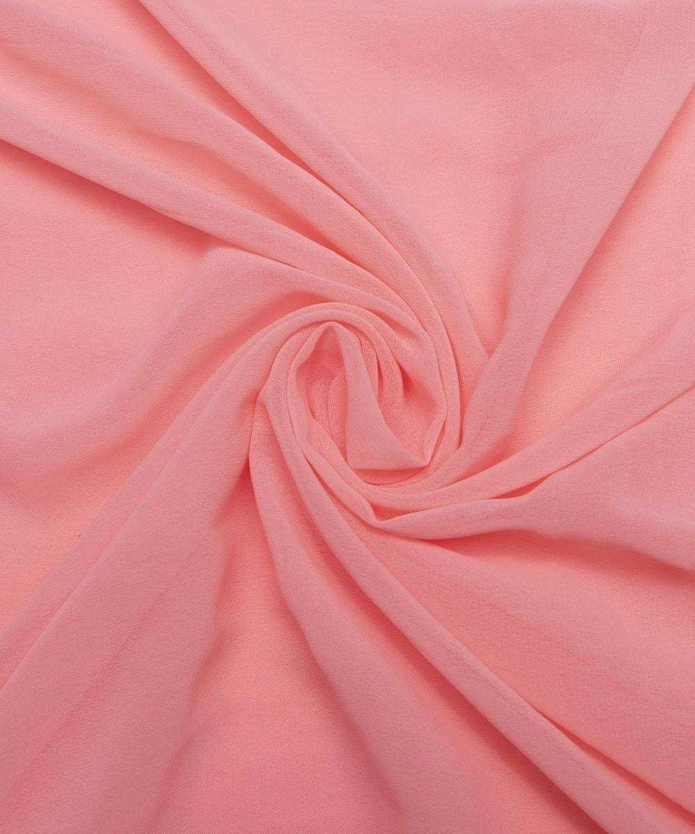 Super Fine Quality Georgette Fabric For Saree Salwar Kameez Gown & Dress, Width 44 Inches Peach