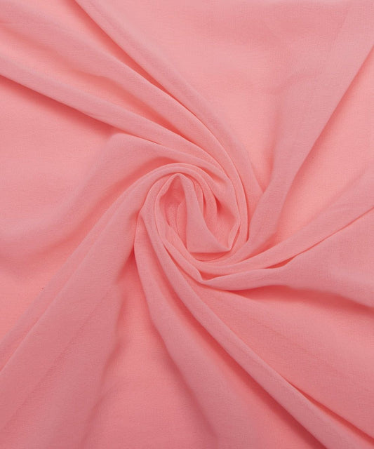 Super Fine Quality Georgette Fabric For Saree Salwar Kameez Gown & Dress, Width 44 Inches Peach
