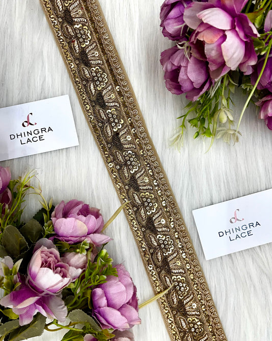 Beautiful Zari Work Lace Antique Gold 300824