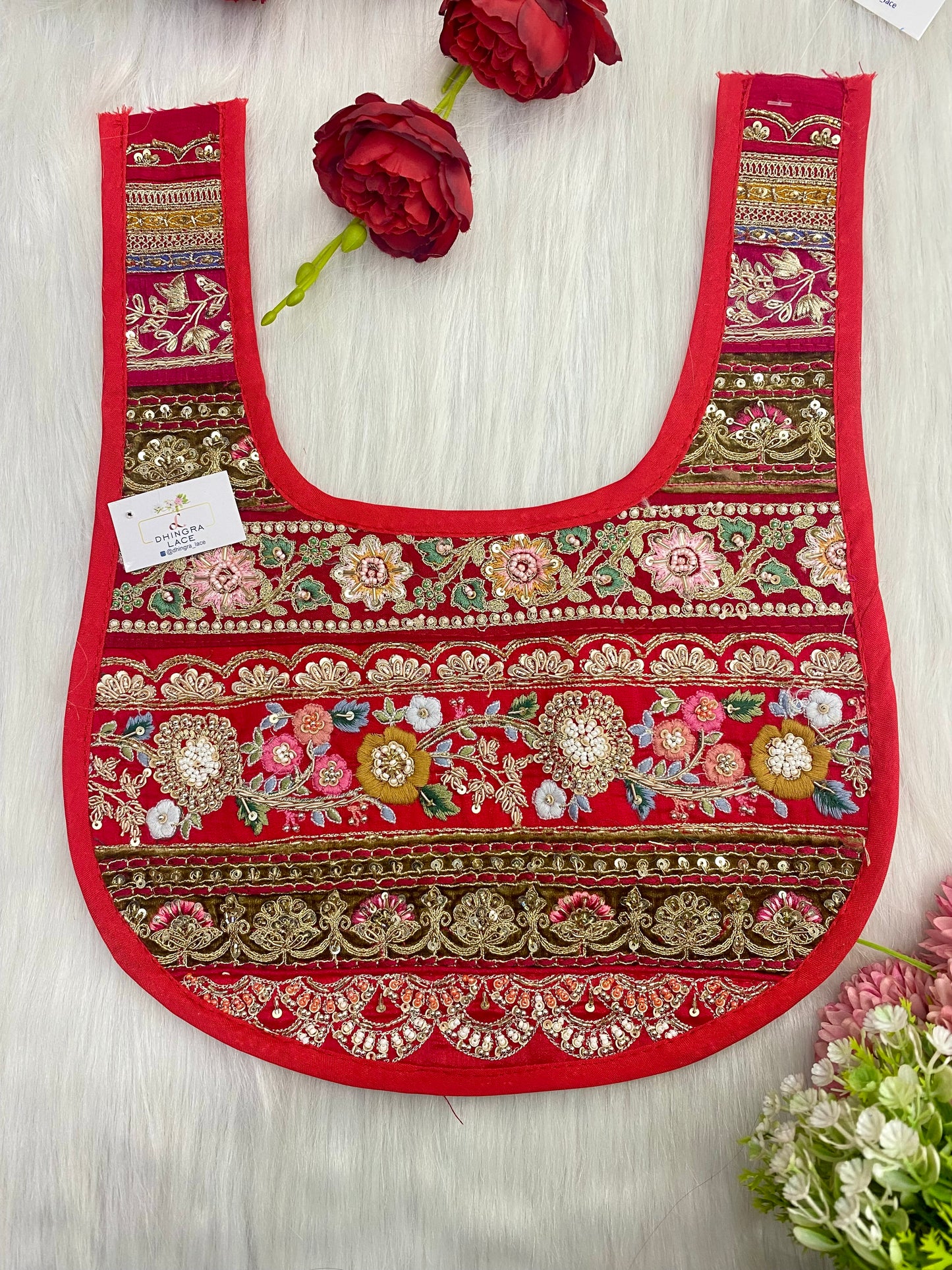 Beautiful Multicolour Zardozi Work Neck Patches 020126