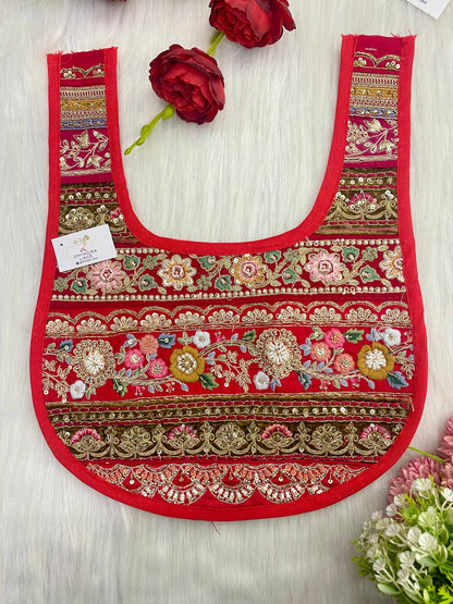 Beautiful Multicolour Zardozi Work Neck Patches 020126