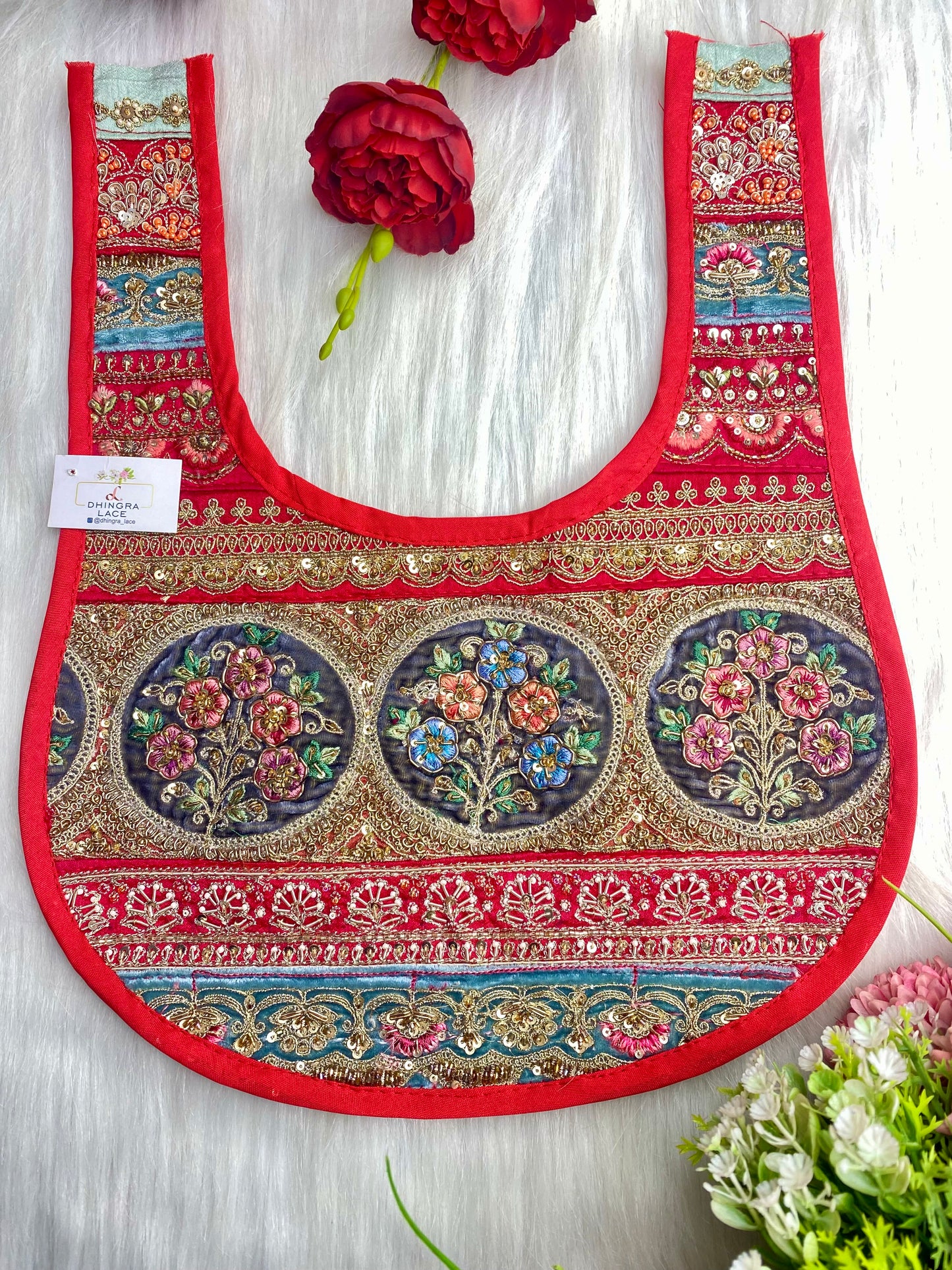 Beautiful Multicolour Zardozi Work Neck Patches 020126