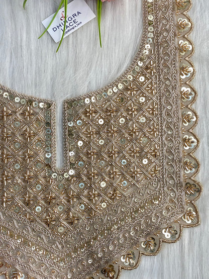 Beautiful Net Based Handwork Neck Rose Gold 150126