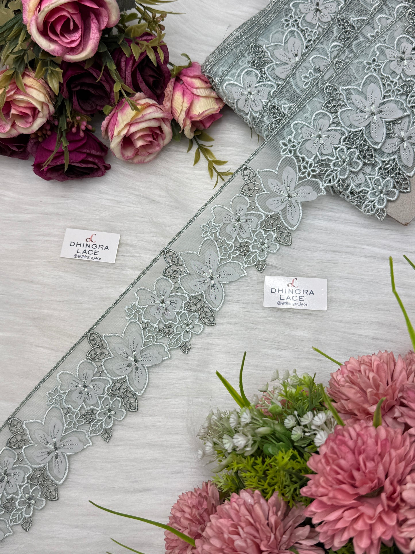 Beautiful Net Based Flower Lace (1 Meter) 200626