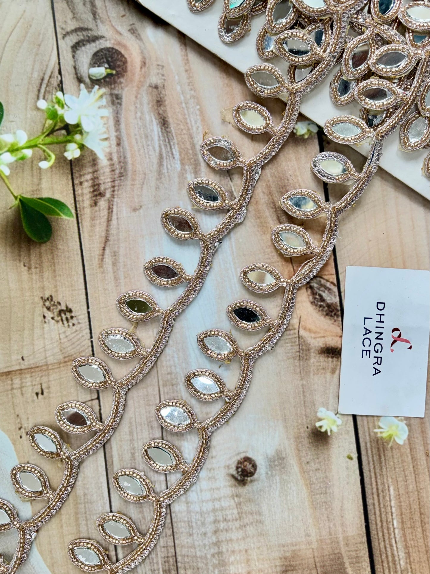 Beautiful Mirror Work Hanging Lace Rose Gold 040825