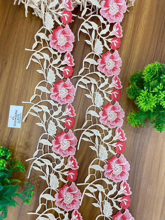 Beautiful Colorful Guipure 4 Inches Broad Lace (1.5) Meters 210426