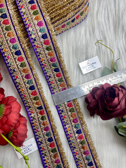 Beautiful Royal Blue Multi Sabyasachi 2 Inches Broad Lace 9 Meters 050126