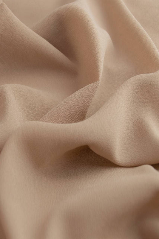 Super Fine Quality Georgette Fabric For Saree Salwar Kameez Gown & Dress, Width 44 Inches Beige Dl103