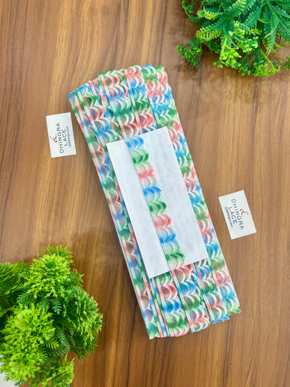 Beautiful Multicolour Scallop Lace (9 Meters) 250426