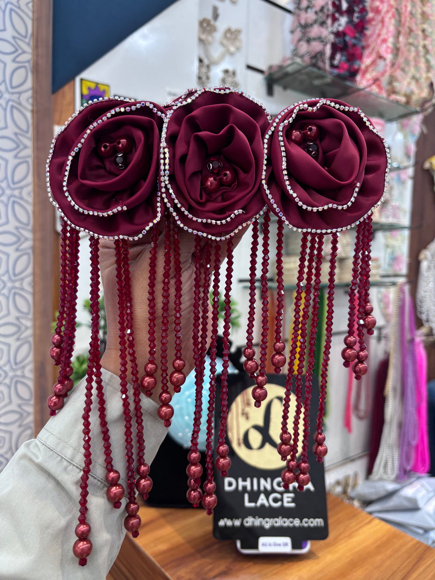 Beautiful Hanging Shoulder/Back Neck Patches Maroon 021225