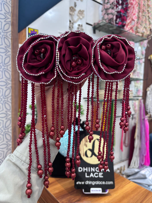 Beautiful Hanging Shoulder/Back Neck Patches Maroon 021225