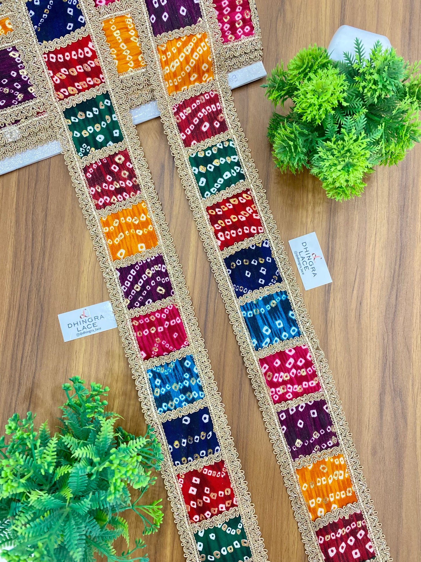 Beautiful Bandhani Lace Multicolour Medium (9 Meters) 180526
