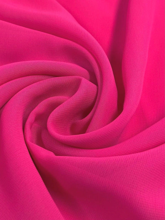 Super Fine Quality Georgette Fabric For Saree Salwar Kameez Gown & Dress, Width 44 Inches Magenta Dl148