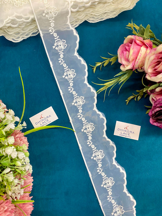 Beautiful Organza Based Scallop Lace (9 Meters) 250726