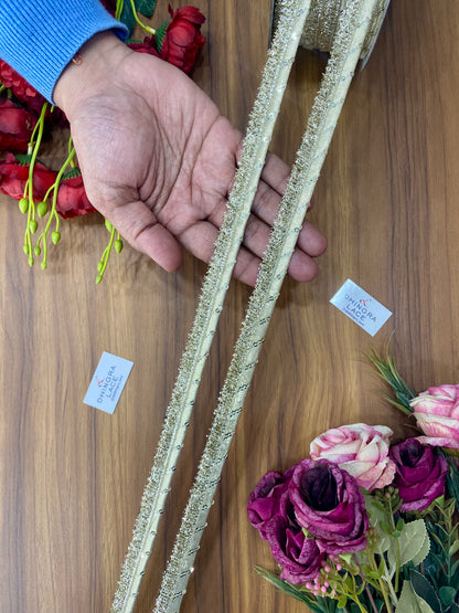 Beautiful Silk Patti Kiran Lace Light Gold 030226