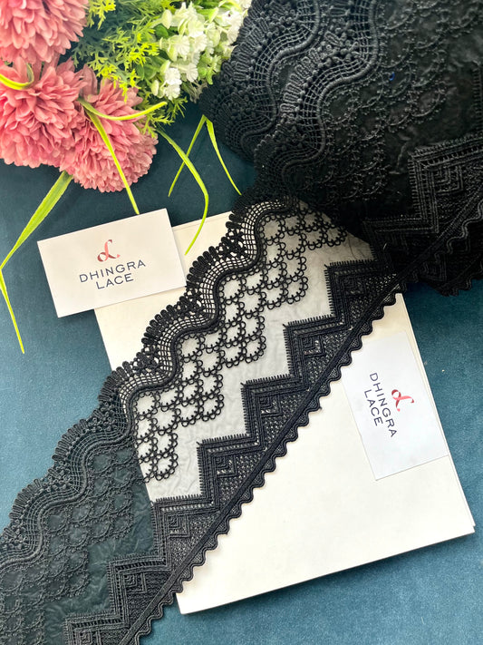 Beautiful Organza Based Lace Black 140725