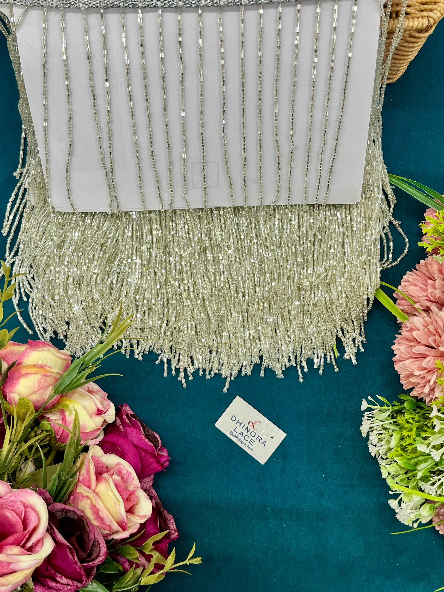 Beautiful 6 Inches Broad Cutpipe Work Fringes Lace (1 Meter) 040826